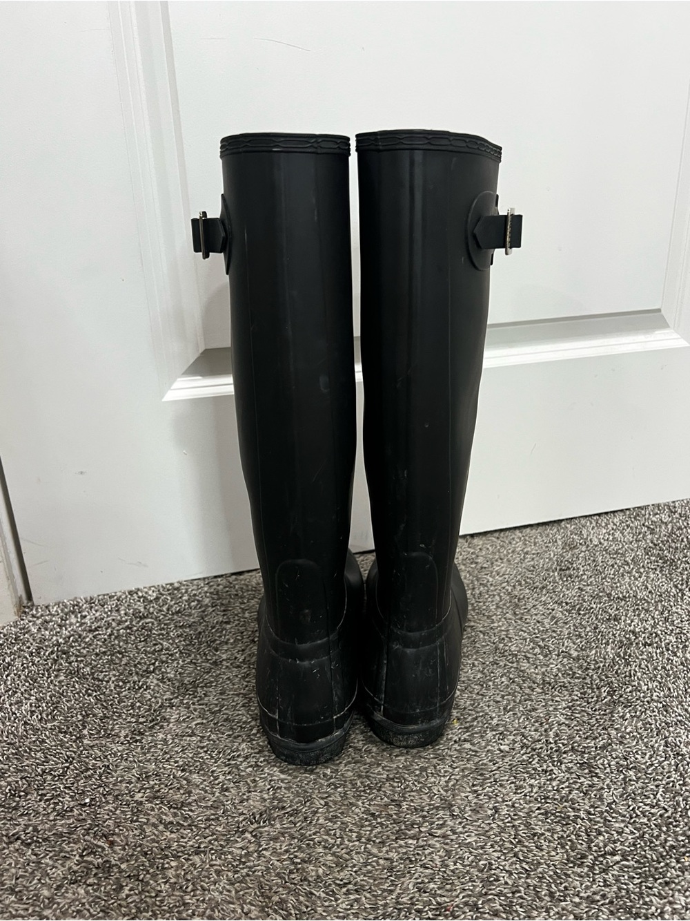 Hunter Womens Black Matte Rubber Rain BOOTS Original Tall Size 9 - Picture 7 of 9